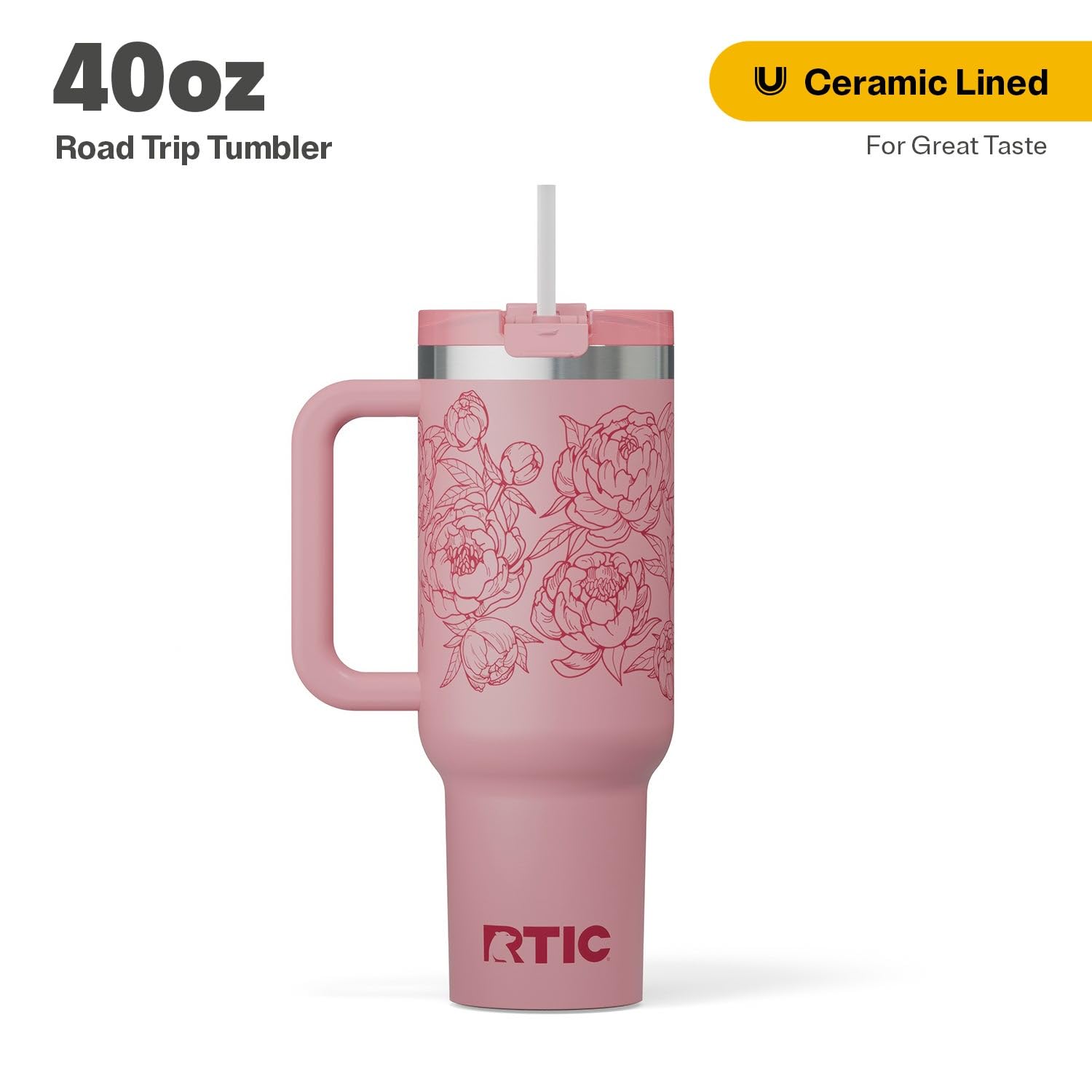 Amazon.com: RTIC 40 oz Road Trip Tumbler Double-Walled Cermaic